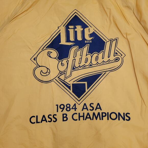 Vintage 1984 Champion Lite Softball Coach Jacket 2XL 28x28 Yellow - Picture 10 of 13